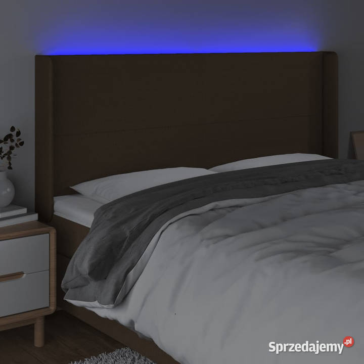 Zagłówek do łóżka z LED ciemnobrązowy Warszawa