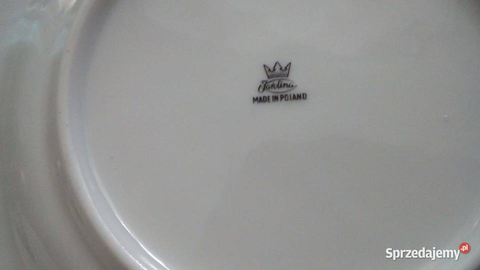 Stara polska porcelana sygnowana talerzyki i wielokolorowy mazowieckie