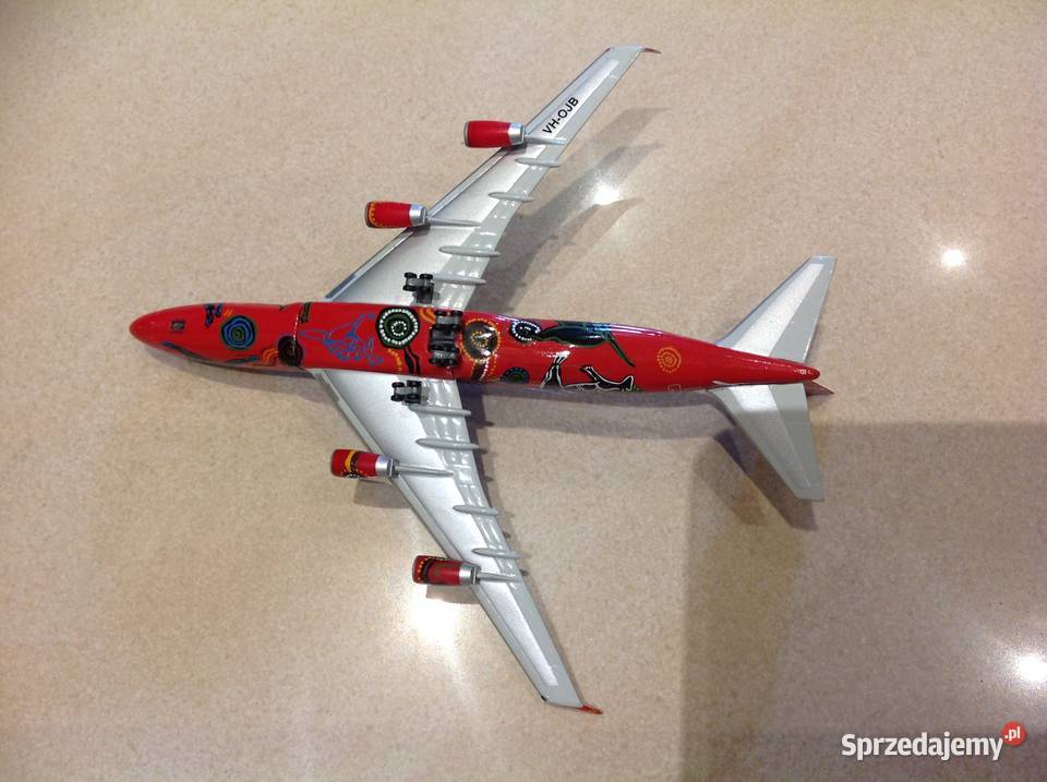 Model Samolotu QANTAS VH OJB metalowy odcienie czerwieni lubuskie Nowa Sól sprzedam
