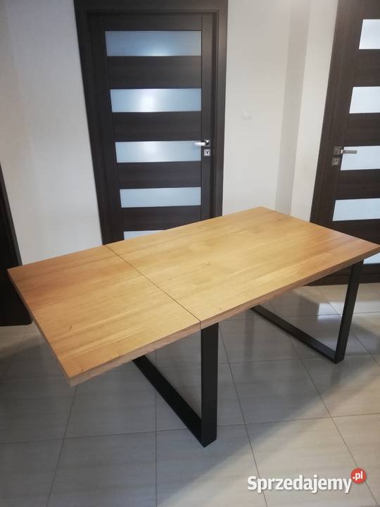 Stół dębowy metalowe nogi LOFT płozy 90 x 160