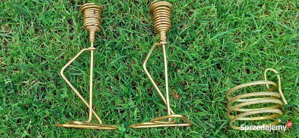 Świeczniki aluminiowe uchwyt retro pamiątka kujawsko-pomorskie Tuszkowo