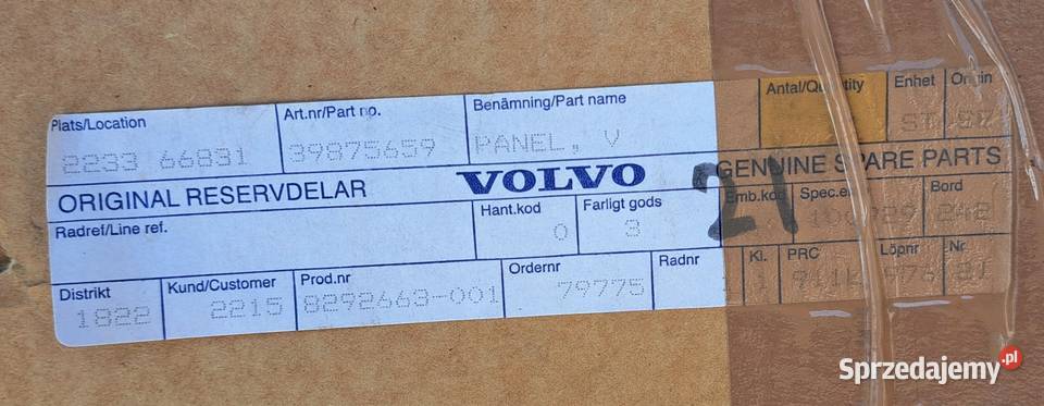 OSŁONA SŁUPKA B LEWA VOLVO S60 V70 II XC70 Mielęcin