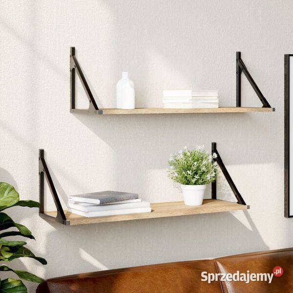 vidaXL Półki ścienne 2 Dąb Sonoma 80x25x255 mazowieckie Warszawa sprzedam