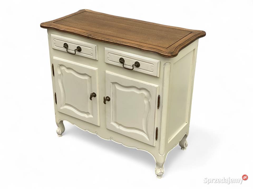 Urokliwa biała komoda rustykalna na giętych zachodniopomorskie Gryfice