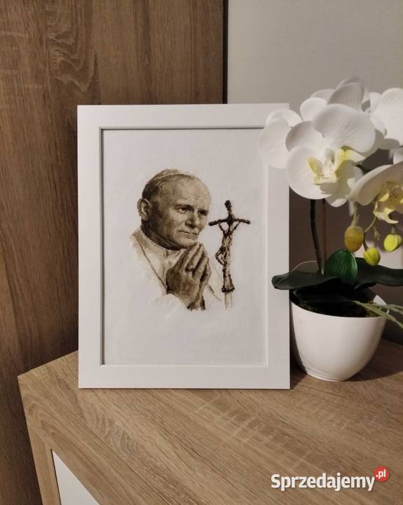 Obrazy religijne haft krzyżykowy Jezus Maryja wielokolorowy Olsztyn