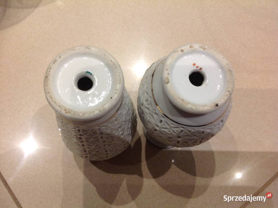 Wazoniki Ażurowr z Porcelany PRL 2 sprzedam
