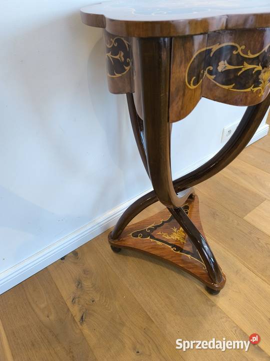 Piękna unikalna konsolka stolik intarsjowana Łódź sprzedam