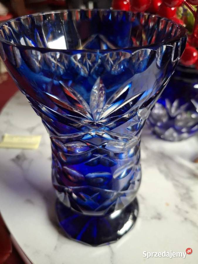 Wazon kryształowy granatowy kolor 19 Warszawa sprzedam