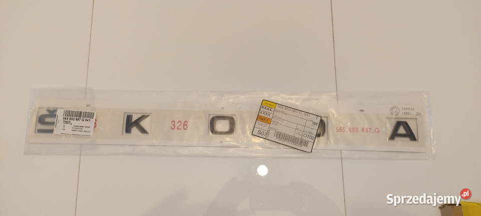 Napis emblemat na klapę czarny Skoda Kodiaq Szczecin