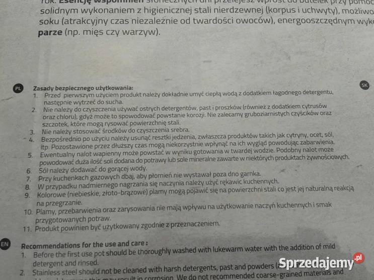 SOKOWNIK nierdzewny duży 8 L GARNEK do gotowania Wołczyn sprzedam