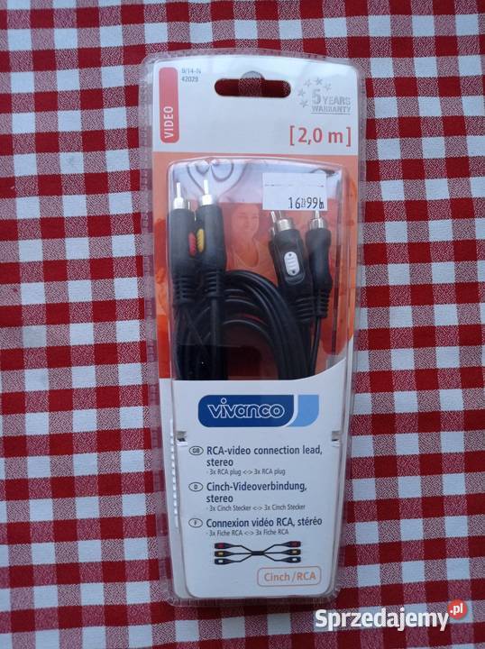 Nowe przewody RCA 3 chinch Wrocław sprzedam