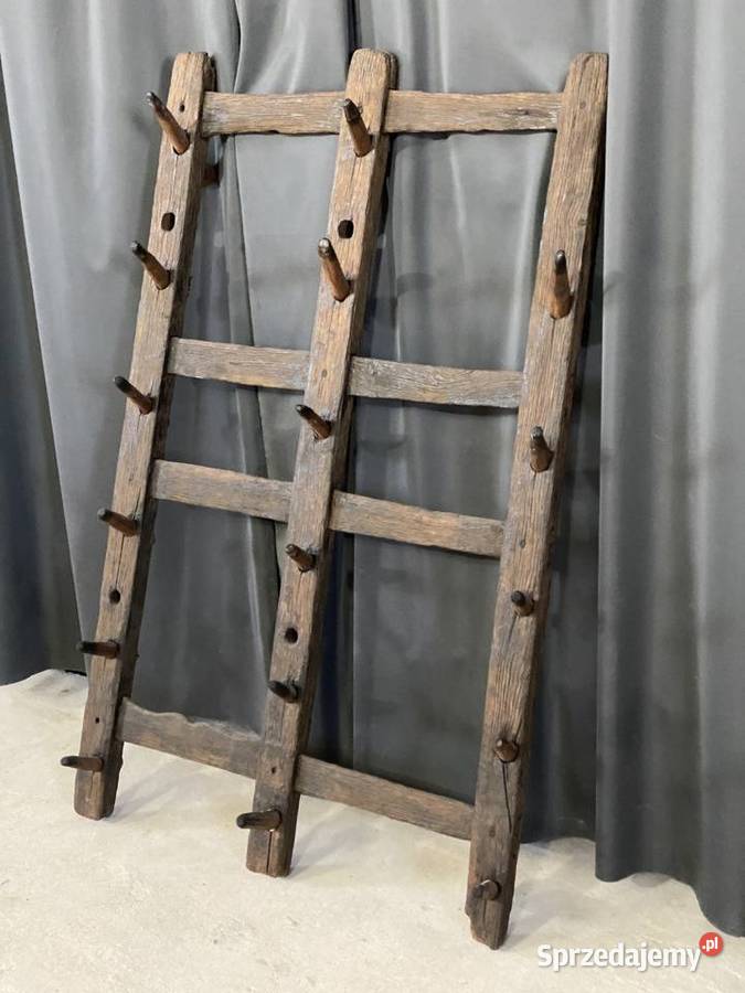 Stary drewniany wieszak gospodarczy rustykalny Budno