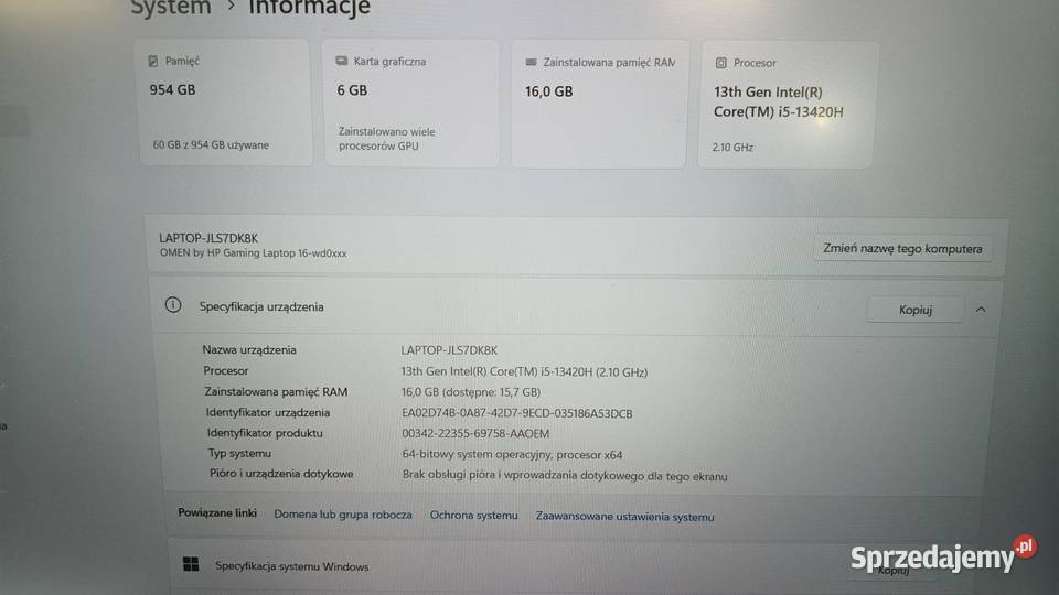 Laptop gamingowy HP OMEN 16 Katowice