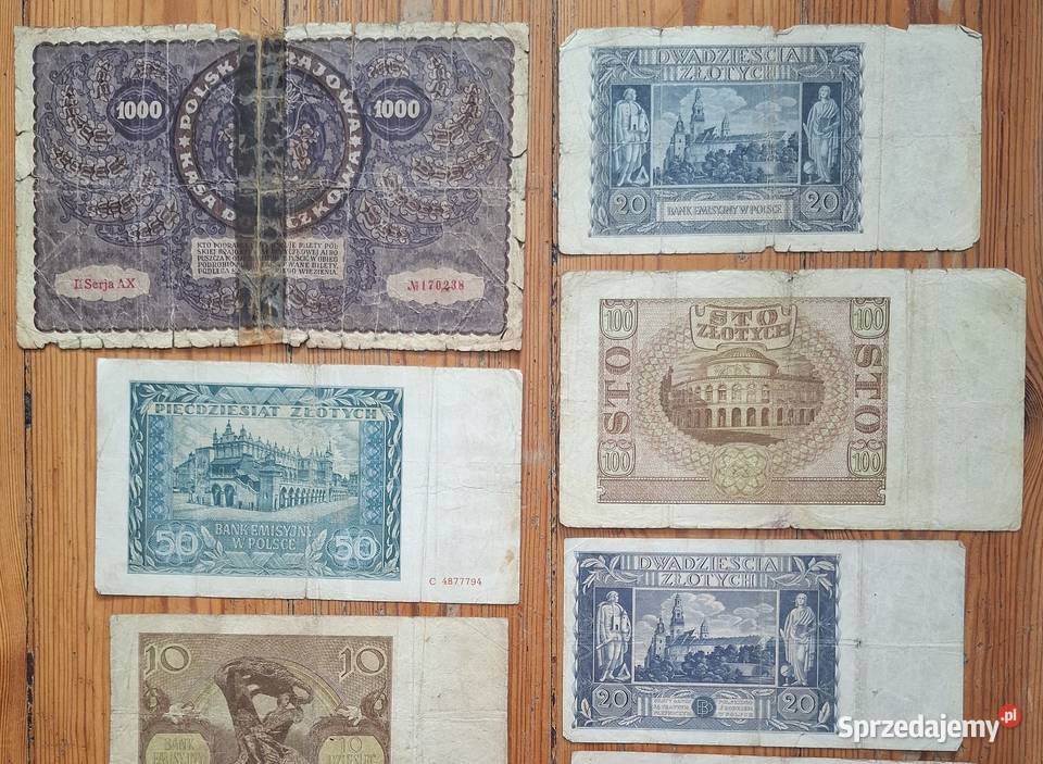 Zestaw Starych Banknotów x10 Stara Polska SPIII