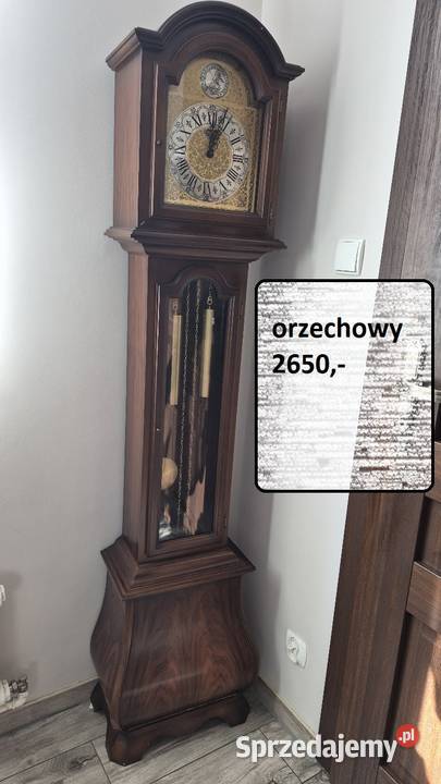 Stylowy zegar kwadransiak dębowy podłogowy drewno kujawsko-pomorskie Sypniewo