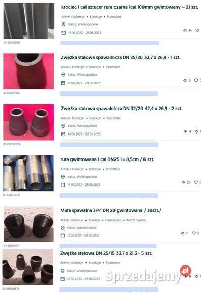 zwężka stalowa kolano stalowe dennica trójnik Pozostałe Kalisz