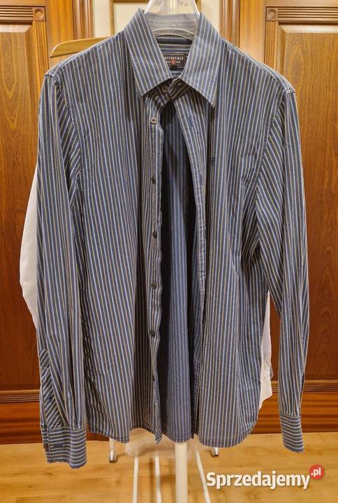 KOSZULA męska marki Cottonfield L bawełna ciemno