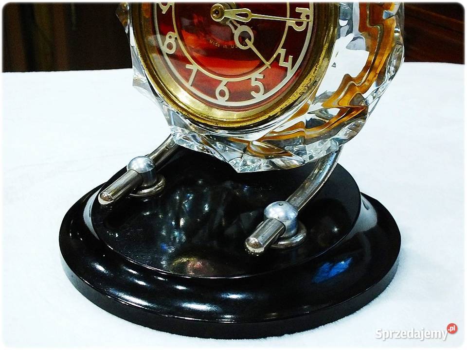 Zegar kryształowy Majak radziecka elegancja lat Żary