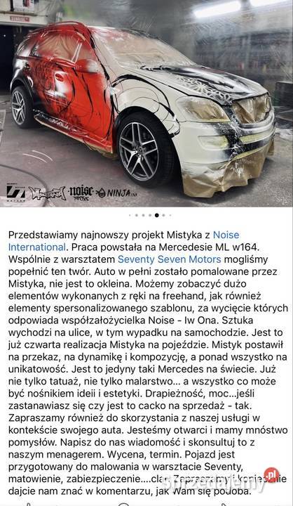 OKAZJA Mercedes ML 280 30d 4x4 Ręcznie Malowany diesel Mrągowo