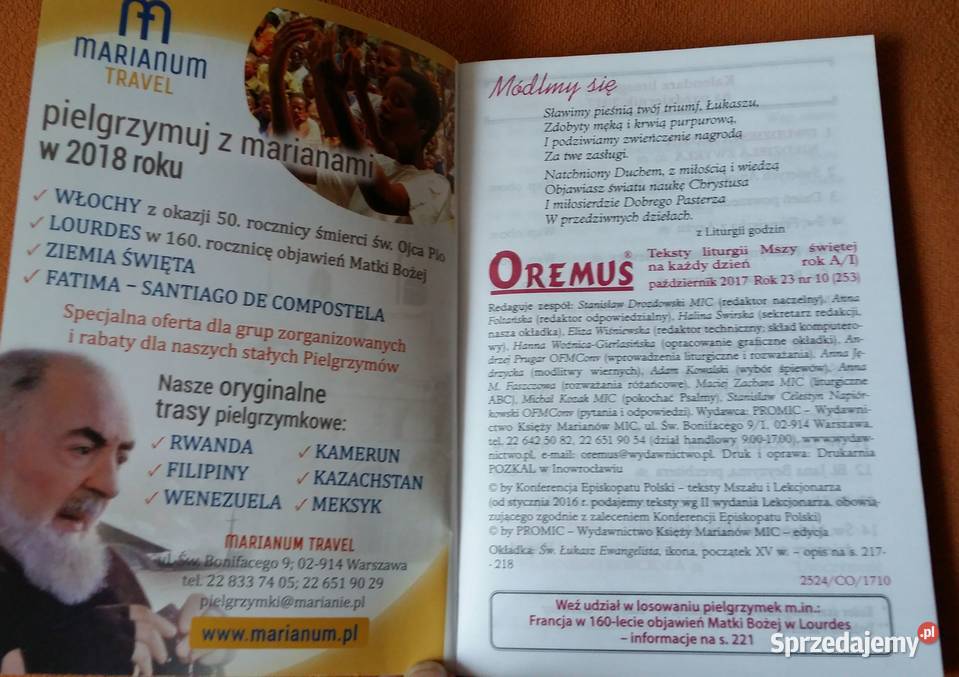 Oremus Teksty liturgii Mszy świętejPaździernik Rok wydania 2017 Łódź
