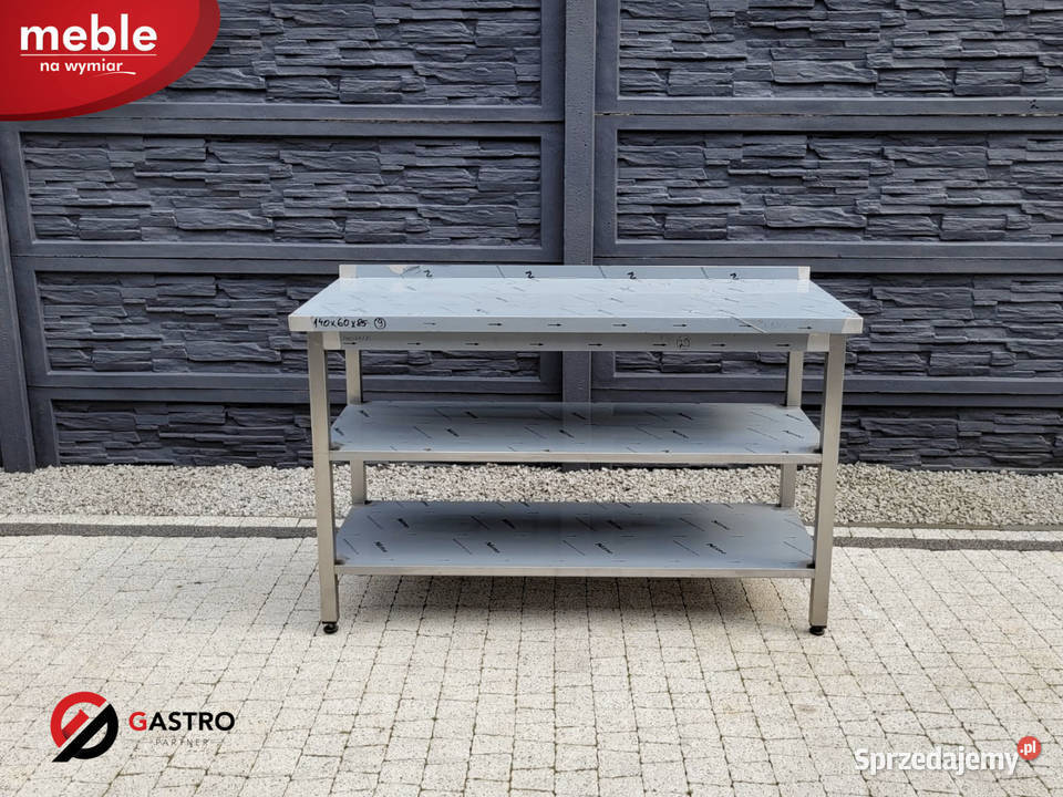 Nowy stół gastronomiczny z 2 półkami wym