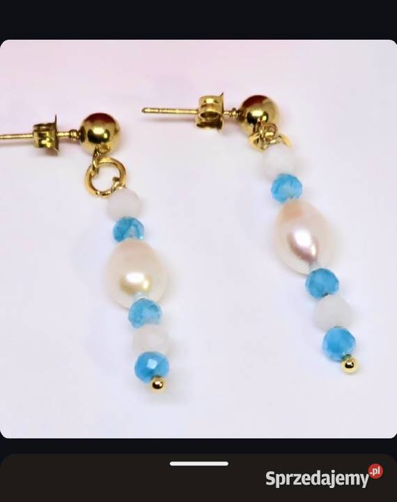 KOLCZYKI SZTYFTY NATURALNE PERŁY SŁODKOWODNE Wrocław