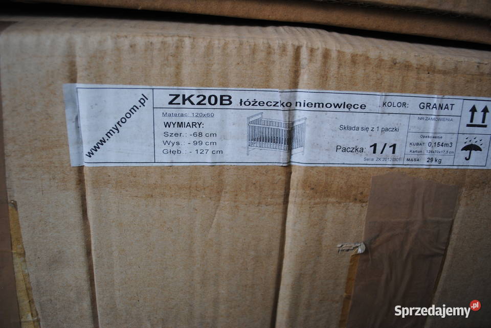 Łóżeczko dziecięce granatowe przewijak 120x60 Dla Dziecka Błonie