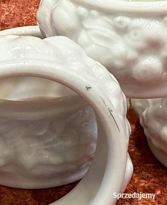 Serwetniki 4 sztuki Rosenthal Maria Biala Serwetniki i obrączki świętokrzyskie Kielce