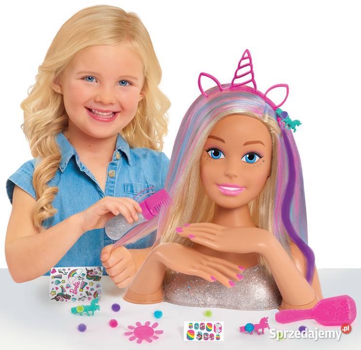 Barbie Głowa do Czesania Stylizacji Brokatowe Mogilany