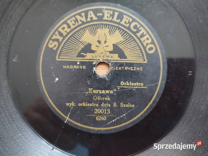 Płyta szelakowa Syrena Electro prof B Szulc Warszawa