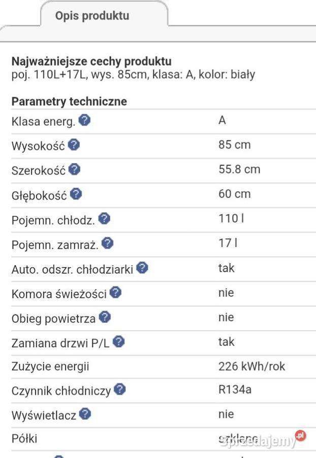 Lodówka AMICA AC1103 mała w stanie kujawsko-pomorskie Bydgoszcz