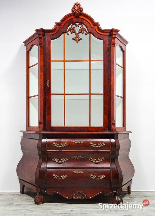 DREWNIANA WITRYNA 202 mahoń BIBLIOTEKA białe 47cm Kalisz sprzedam