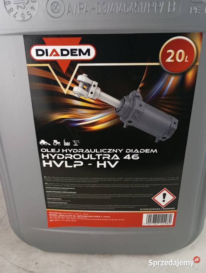 Olej hydrauliczny Diadem Hydro Ultra 46 HVLP 20L Józefin