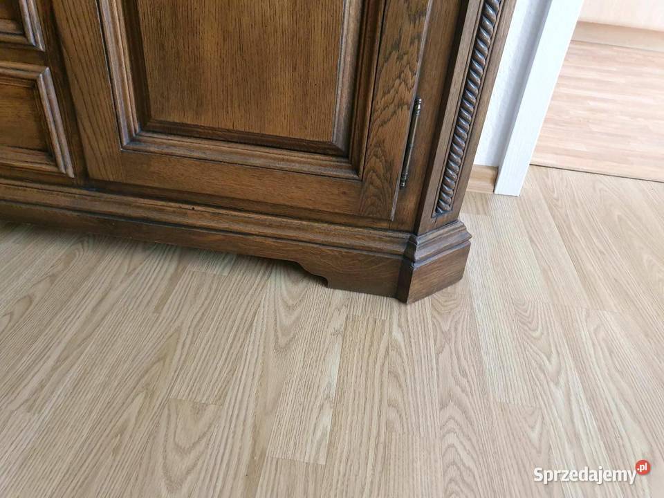 Piękne meble dębowe komoda witryna z drewna Sypniewo