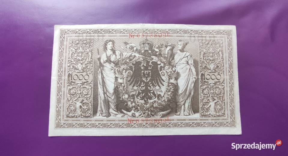 Banknot Niemcy 1000 Marek 1910 Poszukiwany mazowieckie Pruszków