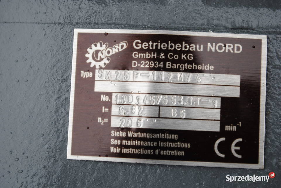Motoreduktor kołnierzowy 4kw 208obrmin NORD Pozostałe Kargowa