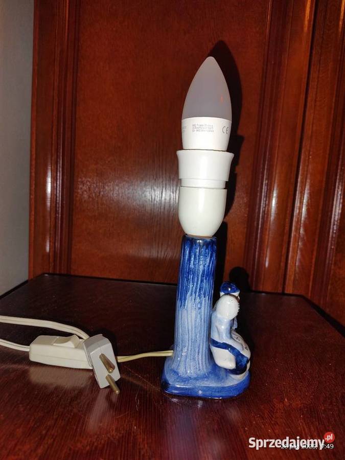 Lampa porcelanowa Holandia 1940 oryginał vintage Przeczów sprzedam