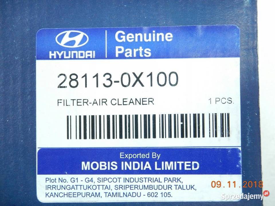 FILTR POWIETRZA HYUNDAI i10 11 CRDi 08 ORYGINAŁ Paliwa