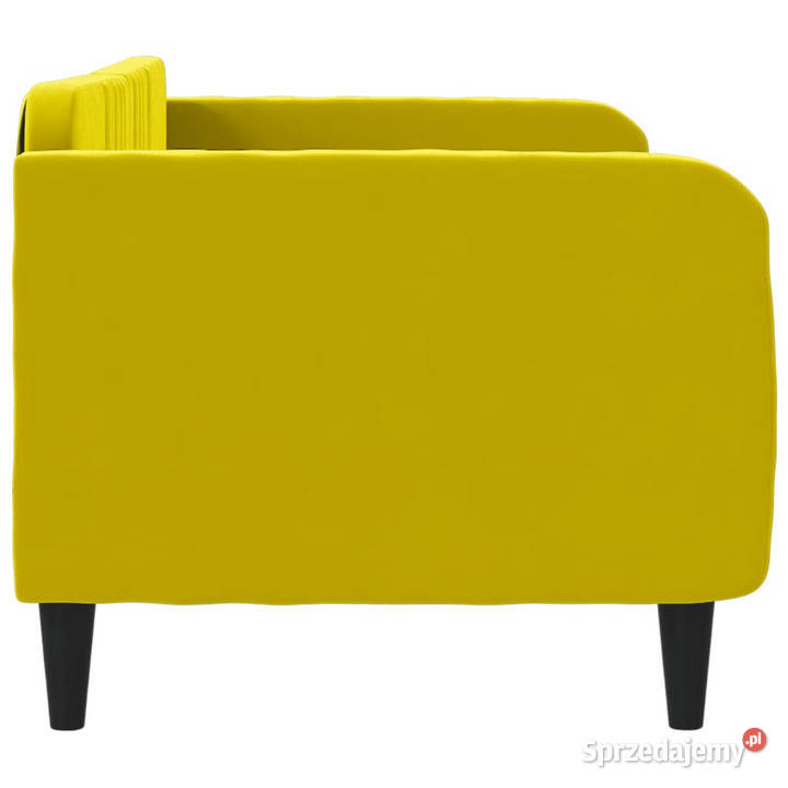 Sofa z funkcją spania żółta obita aksamitem 223cm Łóżka sprzedam