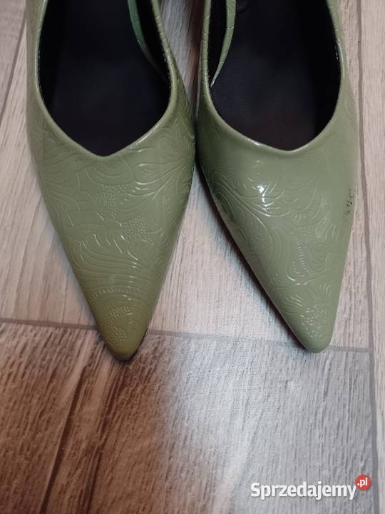 4041 Zielone ołówkowe Czółenka wieczorowe z Kraków