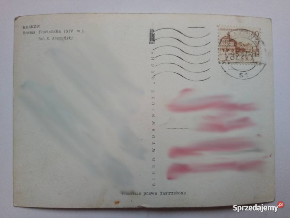 Pocztówka Kraków 1967r Znaczek