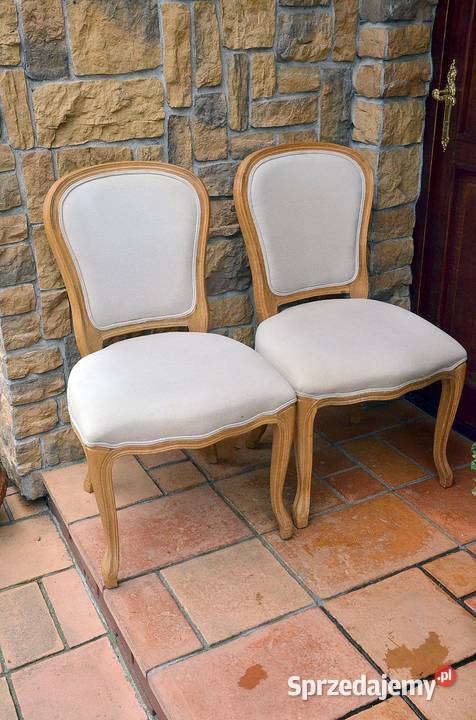 Krzesła stylowe drewniane tapicerowane