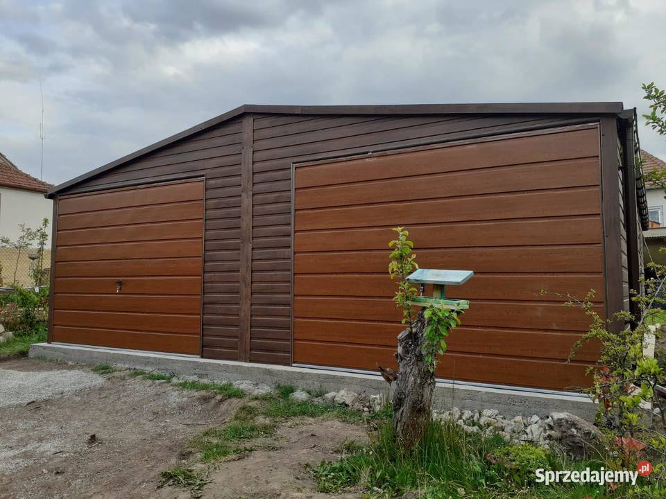 Garaż dwustanowiskowy drewnopodobny 7x6m PREMIUM