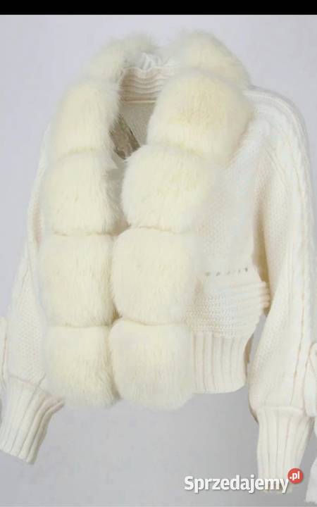 Sweter obszycia futro naturalne Lis futrzana Katowice