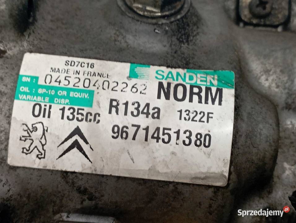 SPRĘŻARKA KLIMATYZACJI 9671451380 20 HDI Peugeot