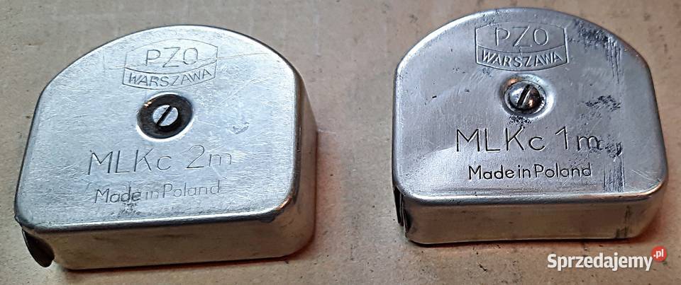 Miarki metalowe MLKc z PRL 2 m 1 m 2 sztuki Ostrów Wielkopolski