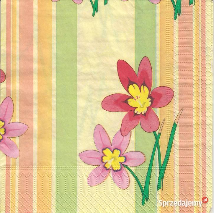 Dekupaż serwetki róża kwiaty słoneczniki lato