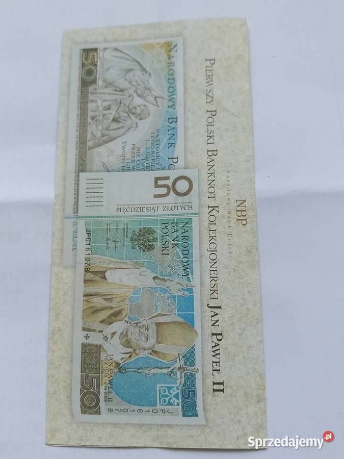 Banknot kolekcjonerski 50 JAN PAWEŁII pomorskie Prabuty sprzedam