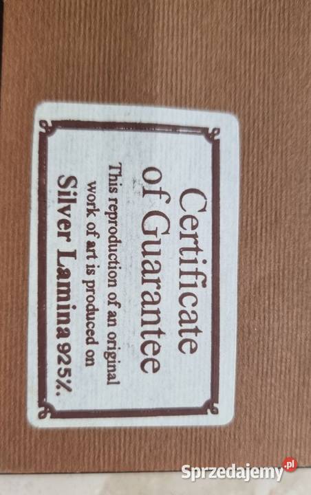 Prodam kartiny srebra 925 proby pozolota Gliwice sprzedam