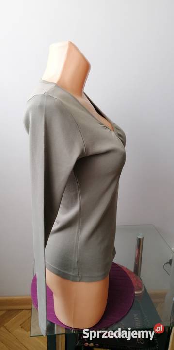 DAMSKA BLUZKA W KOLORZE KHAKI DŁUGI RĘKAW R L Łódź